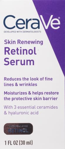 CeraVe Skin Renewing Retinol Serum | Anti-Aging Cream Serum for Smoothing | 1 Ounce