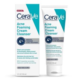 CeraVe Acne Foaming Cream Cleanser | Acne Treatment Face Wash | 5 Oz