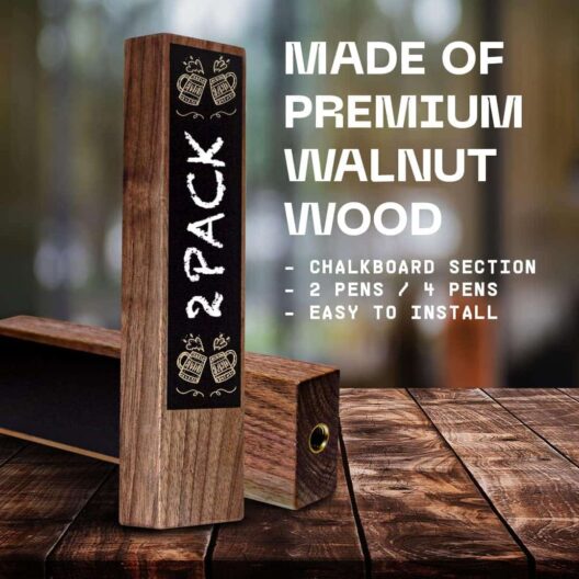 Silginnes Wood Fraxinus Mandshurica Beer - Brown - 2 pcs Chalkboard Included - Pen Included - Chalkboard Tap Handle - Image 2