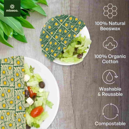 MioEco Beeswax Food Wrap Set - Coral - 6 Pcs - Image 3